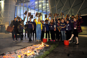 The team who walked over the hot coals