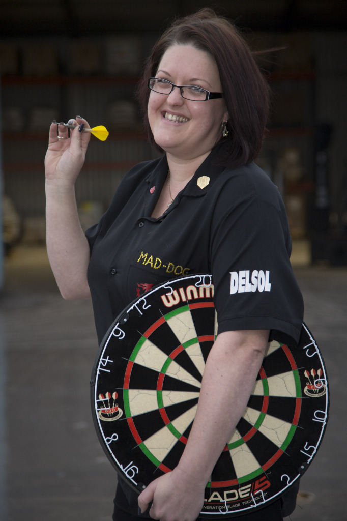 Claire Maddock is accounts administrator with  delivery firm Delsol by day - and in the evening she turns into an arrows ace, sponsored by the courier company. 