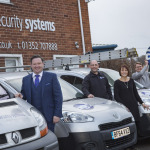Jonathan Turner, managing director of AGS Security in Mold, with office manager Carol Crumpton, administrator Yvonne Griffiths, apprentice administrator Tim Reid and Mark Buxton, lead engineer.